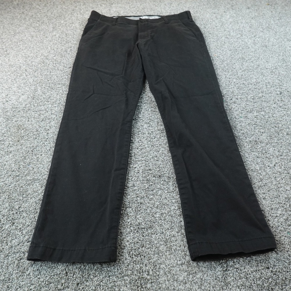 Lee Pants Mens 38X32 Black Chino Trouser Motion Stretch Flex Slim Straight Work